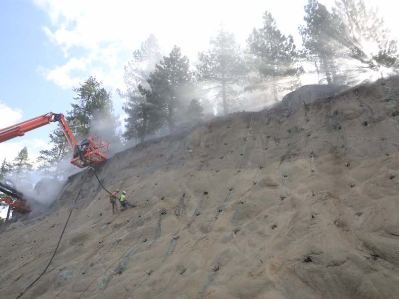 Work on U.S. 50 near Logan Creek Drive north of Cave Rock earlier this year. Photo courtesy: NDOT