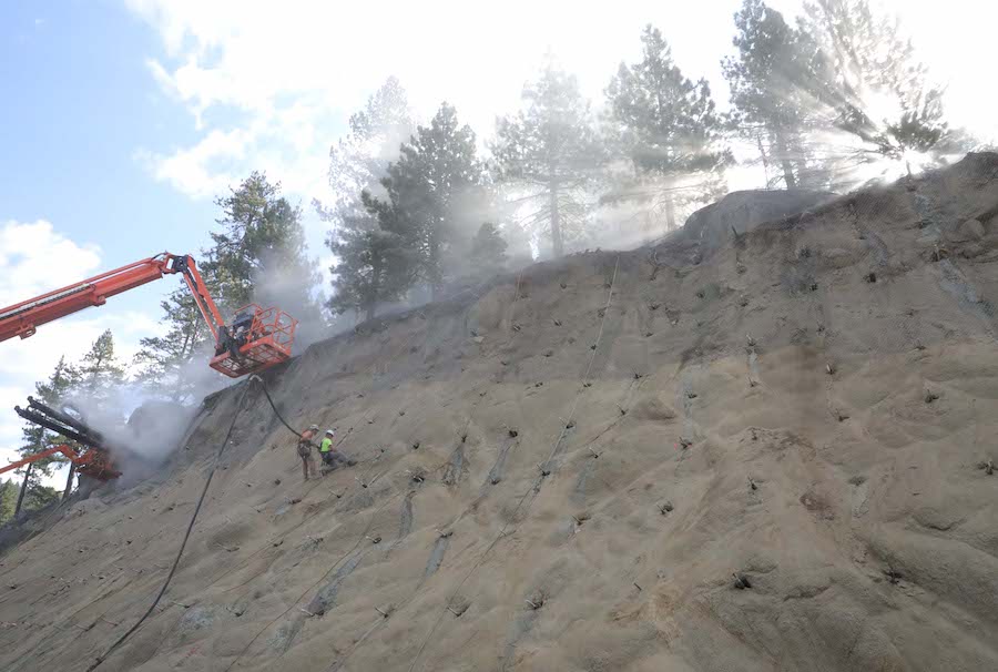 Work on U.S. 50 near Logan Creek Drive north of Cave Rock earlier this year. Photo courtesy: NDOT