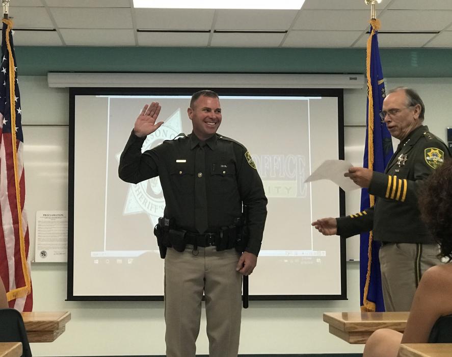 Benjamin Stryffeler was sworn in as the newest Sheriff's Deputy.