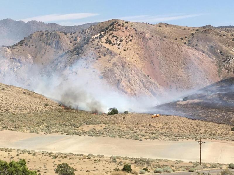 The fire started at around 2:15 p.m. in the rifle range area and took off rapidly. Photo by Kirk Caraway