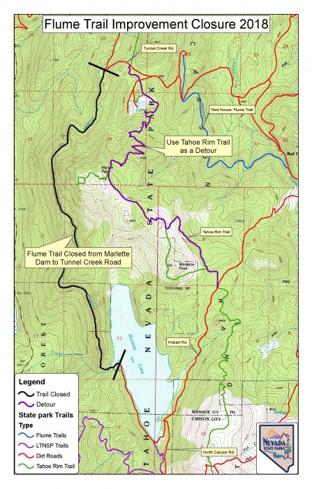 A portion of Flume Trail in Tahoe will be closed for a landslide repair project Aug. 27
