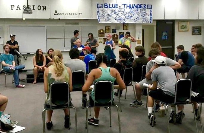 CHS Blue Thunder Band meeting.