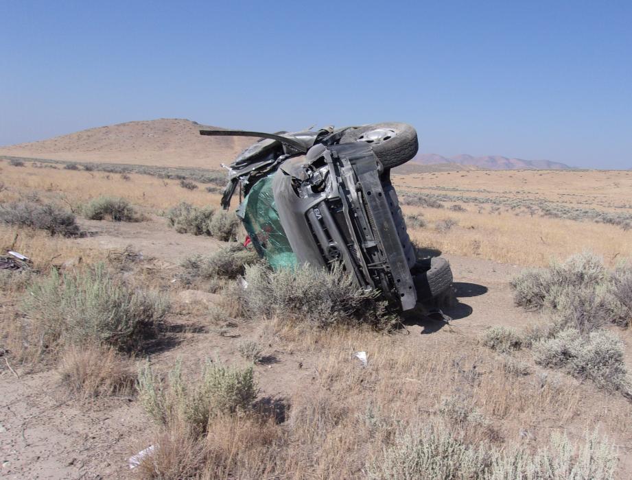 The driver of the Tundra involved in the fatal rollover was not wearing a seat belt. NHP Photo