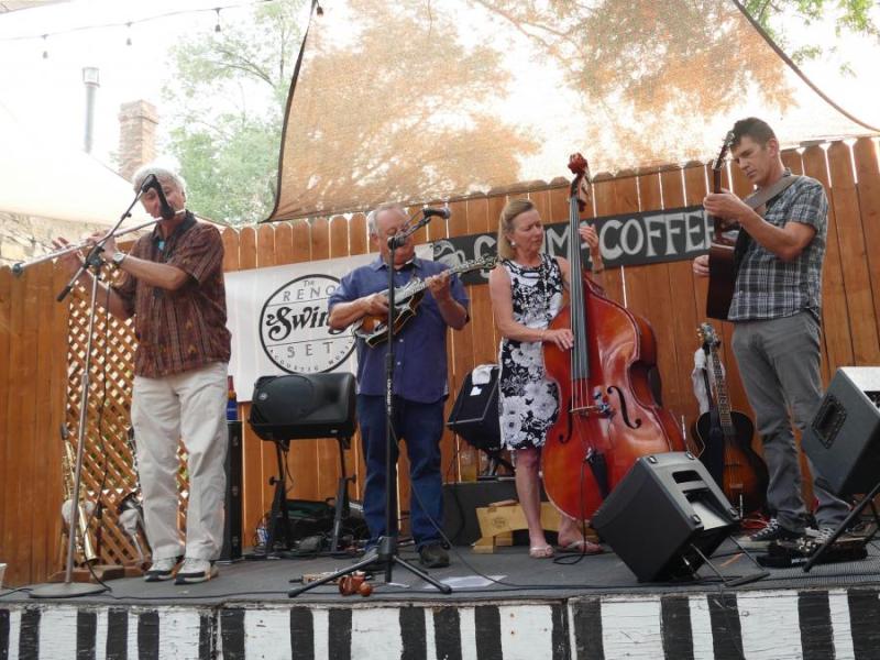 Reno Swing Set  Carson Jazz at The comma Court Yard.