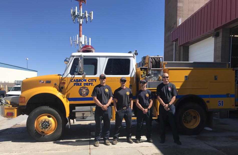 Pictured from left to right: Kevin Nyberg, Jesse Cohler, Clayton Peterson, and Justin Clayman who returned safely Monday.