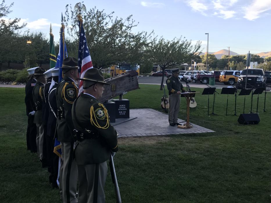 Sheriff Ken Furlong speaks at the September 11 Memorial Tuesday evening.