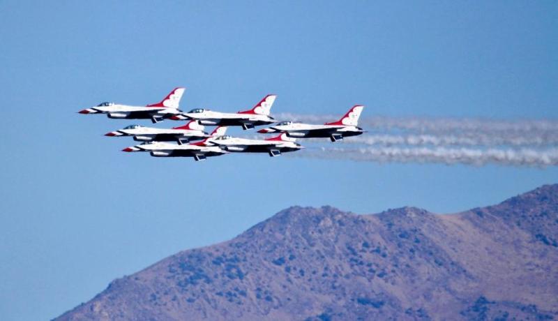Photos by Brett Fisher. USAF Thunderbirds perform at the Minden-Tahoe Airport in 2017.