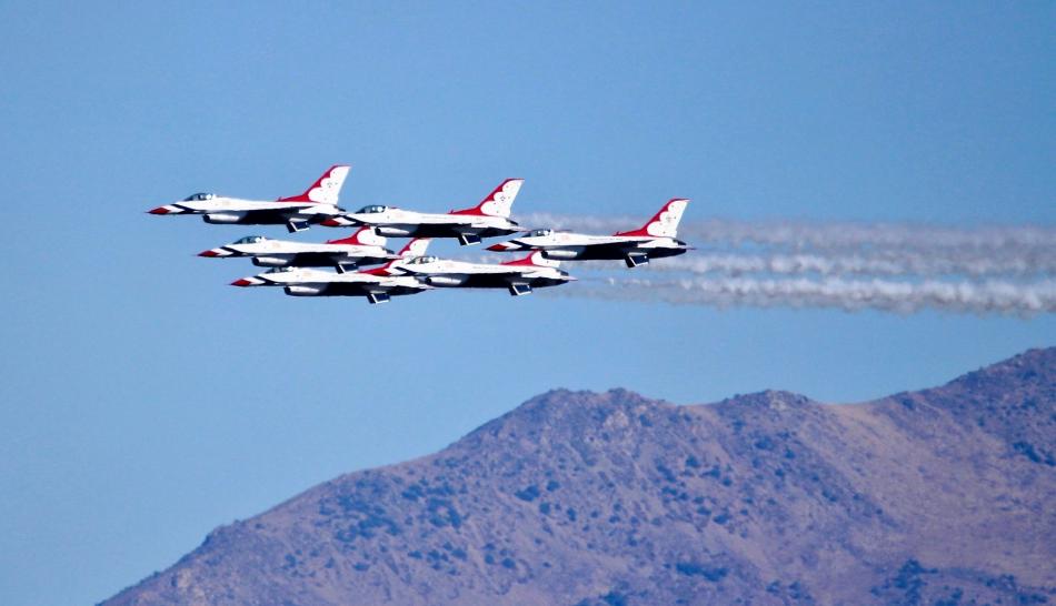 Photos by Brett Fisher. USAF Thunderbirds perform at the Minden-Tahoe Airport in 2017.