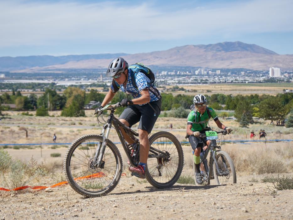 CHS Senator Cycling team members racing in the Rattlesnake Roundup competition.