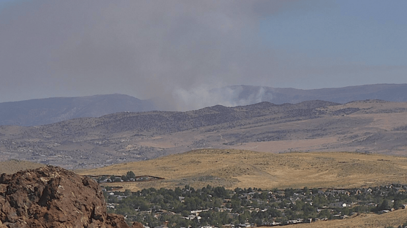 This photo is from the Tahoe Fire Alert Cam at the National Weather Service in Reno.