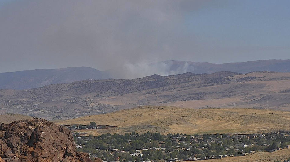 This photo is from the Tahoe Fire Alert Cam at the National Weather Service in Reno.
