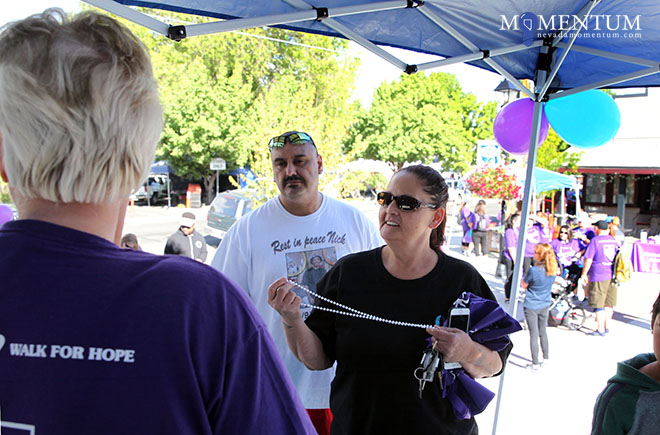 Photo by Lance Iverson/Nevada Momentum. Alejandra Lopez and her husband Martin Lopez at the 5K Walk for Suicide Prevention.