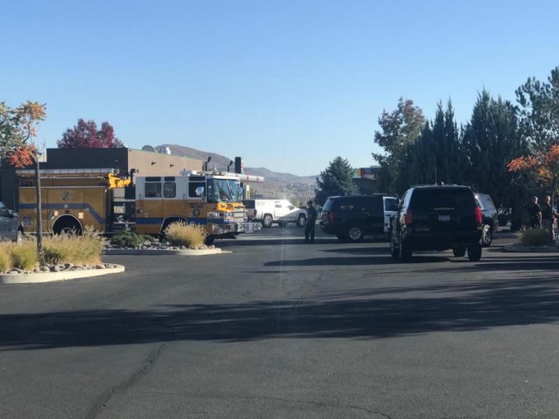Explosives were found in a parking lot area near Goni and College Parkway. Photos by Kelsey Penrose