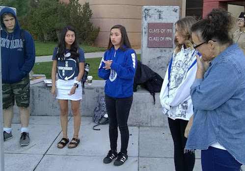 CHS Fellowship of Christian Athletes participating in the International See You at the Pole event.
