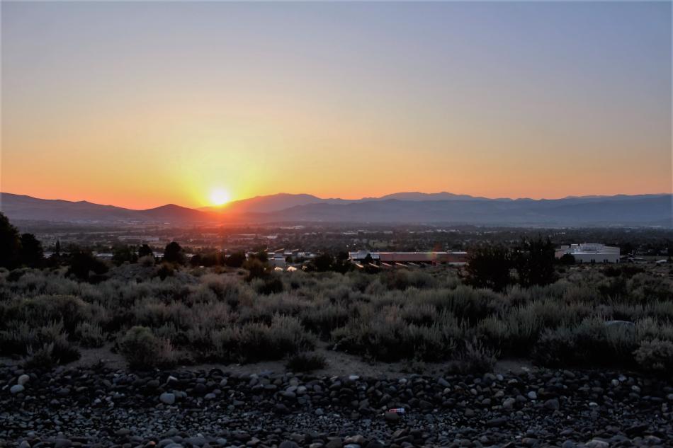 The sun rises over Carson City Saturday morning, taken from the Jack C. Davis Observatory.