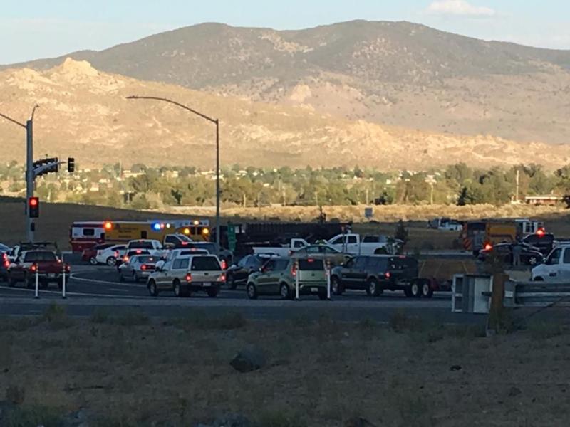 Traffic halted at the intersection of South Carson and Highway 50 Spooner Junction. Photo by Kirk Caraway