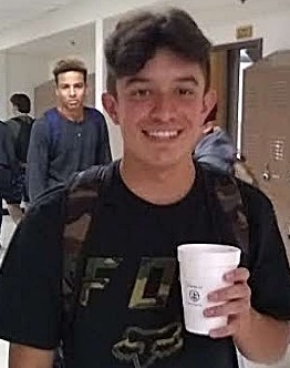 CHS sophomore Dante Deluca enjoying some hot chocolate provided by FCA during the Week of Respect.