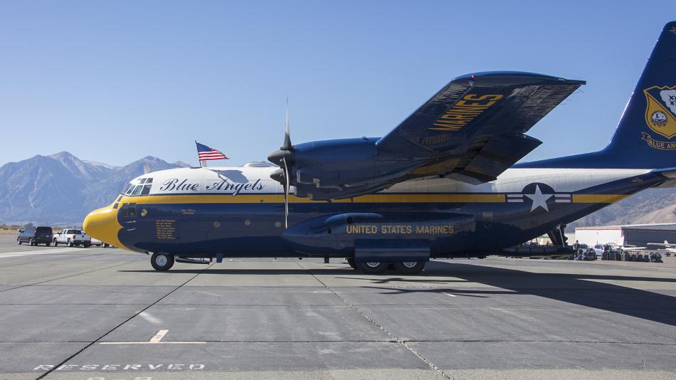 Fat Albert, the C130 transport plane for the Blue Angels, arrives Monday. John T. Humphrey photo