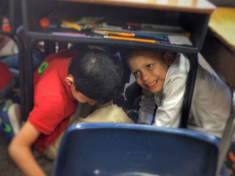 Aiden Olivas-Jordan, of Mrs. Valdespino's second grade class at Fremont Elementary School in Carson City, participates in the cl