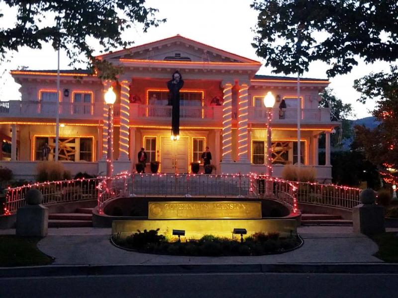 Photo by Brett Fisher. The Nevada Governor's Mansion dressed up for Halloween.