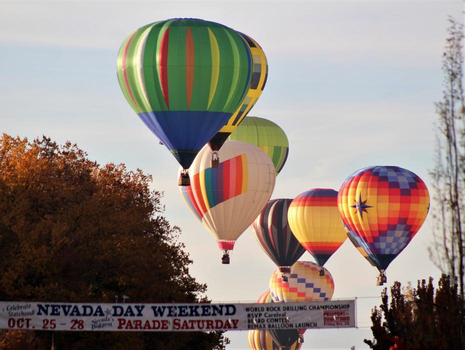 Photos by Brett Fisher. Hot air balloons launch from Carson Street Saturday morning.