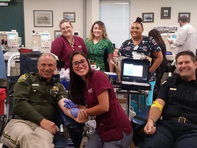 Give blood and save a life Thursday as part of the annual Battle of the Badges blood drive.