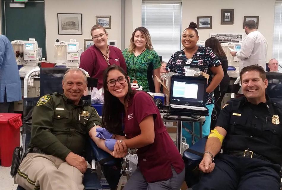 Give blood and save a life Thursday as part of the annual Battle of the Badges blood drive.