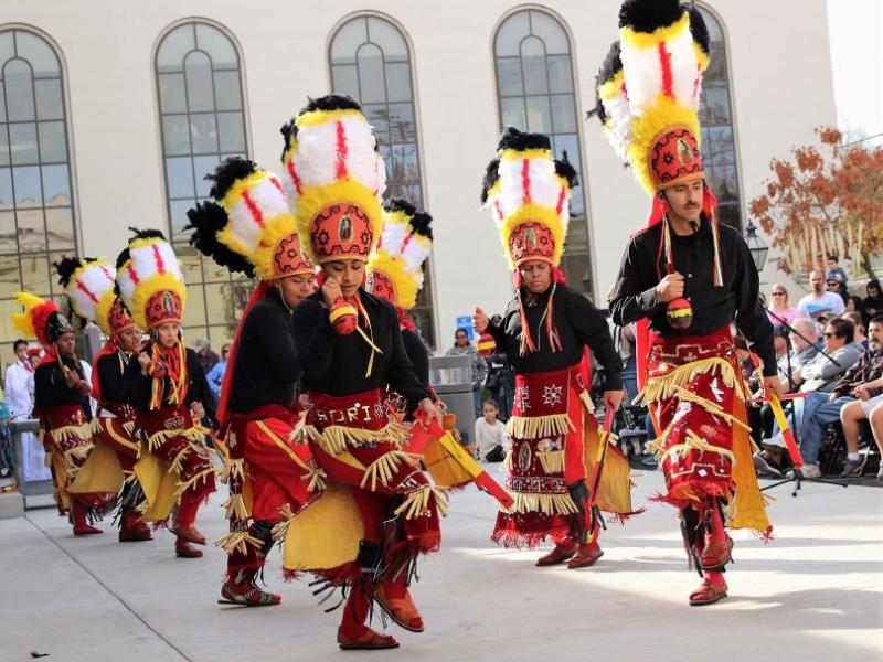Photos by Brett Fisher. Dancers in ancient Aztec regalia delight Saturday's crowd at the Nevada State Museum.
