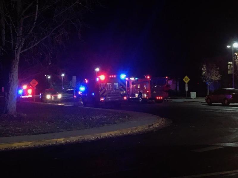 The fire is reportedly in a second floor classroom in the main building. Photos by Kelsey Penrose