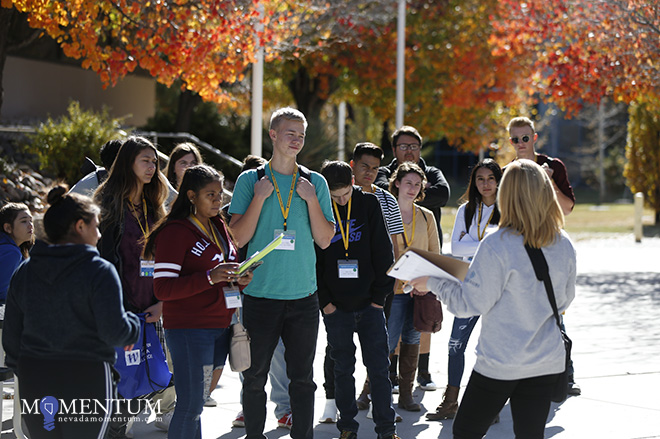 Foundation Director Niki Gladys gives a tour around WNC to a group of high school seniors from around the region.