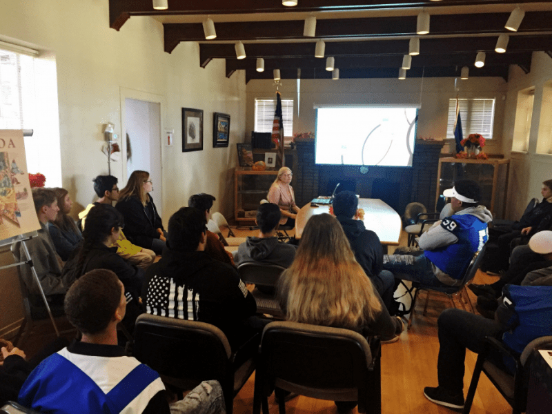 CHS junior English students on a field trip to Stewart Indian School in Carson City.