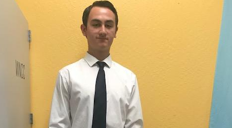 CHS student Kyle Boshard competing in Dress for Success.