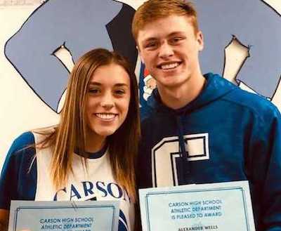 CHS Athletic Department Athletes of the Week are Abbey Golik and Alexander Wells.