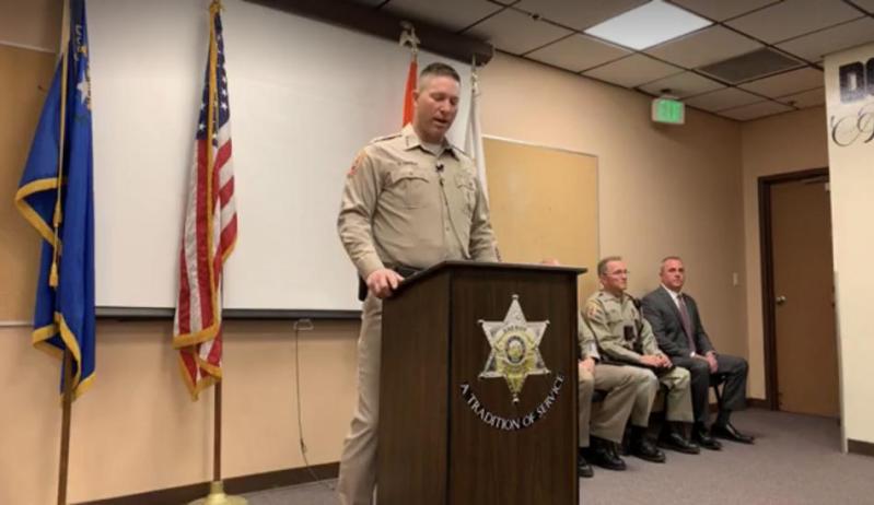 Douglas County Sheriff Dan Coverley at a press conference held Monday morning.