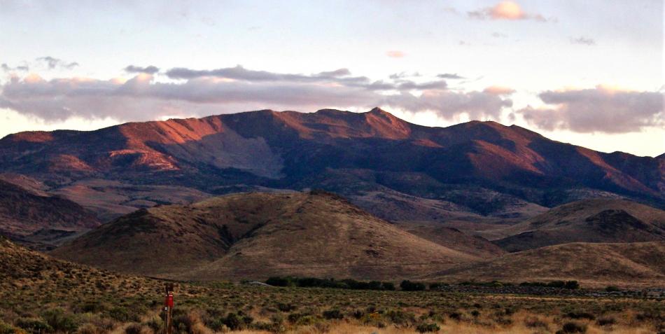 Photo by Brett Fisher. Rawe Peak from the Dayton Valley in Lyon County.