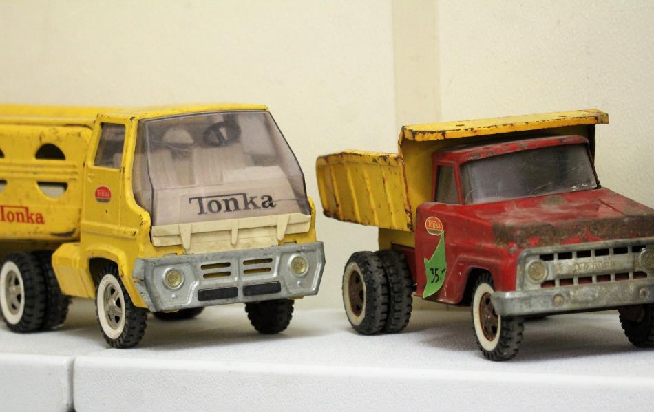 Antique Tonka trucks.