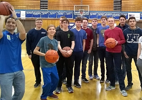 CHS FCA members and others playing Basketball Knokout in the Big Gym Jan. 15.