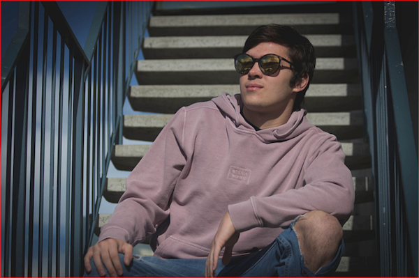 CHS photography student Ben Granados with his piece entitled Views.