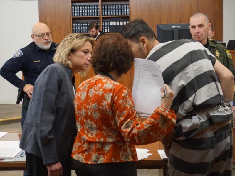 Murder suspect Wilber Ernesto Martinez-Guzman in court Thursday, Jan. 25