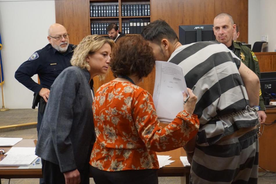 Murder suspect Wilber Ernesto Martinez-Guzman in court Thursday, Jan. 25