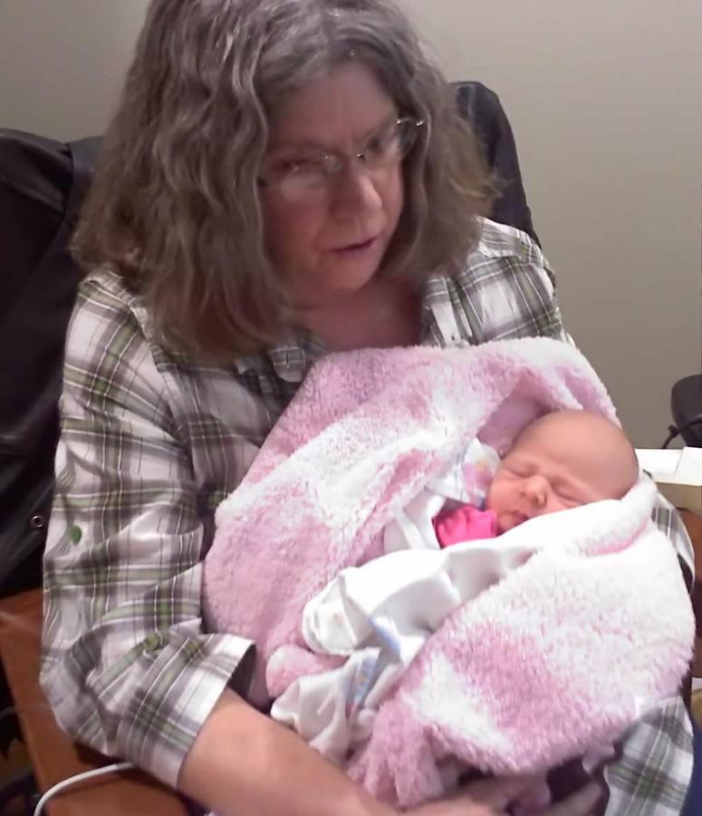Judy with her first born great grandchild, Ali