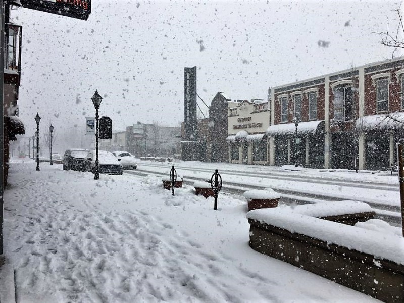 Photo by Susan Gunn. Heavy snowfall in downtown Carson City Monday.