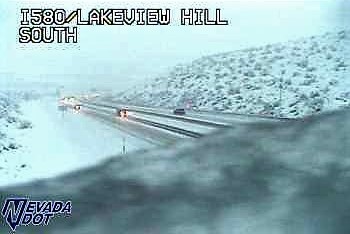 NDOT highway cam looking south at Lakeview Hill into Carson City Tuesday morning.