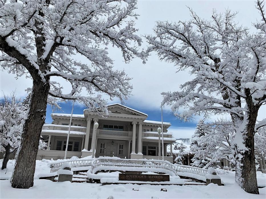 Photo by Kelsey Penrose. The Governor's Mansion on Mountain Street Tuesday after the big snowstorm.
