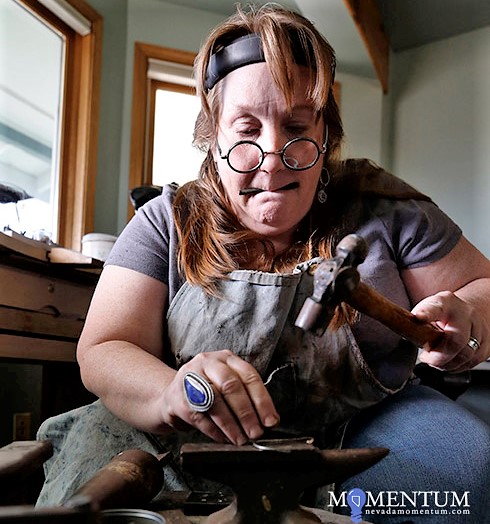 Photos by Cathleen Allison/Nevada Momentum. Carson City jeweler Denise Jenkins creates one-of-a-kind pieces in her home studio.