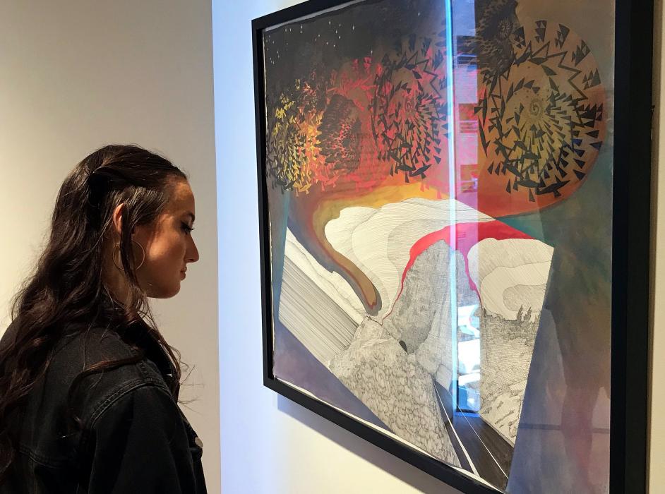 CHS AP Art History student Emily Matuska analyzes contemporary Native American artwork, Shot Through the Heart.