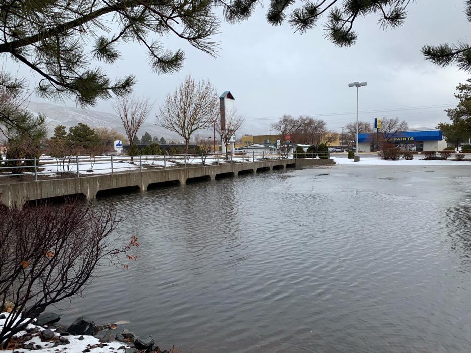 The retention pond at North Carson Street is filling up. Photos by Kelsey Penrose