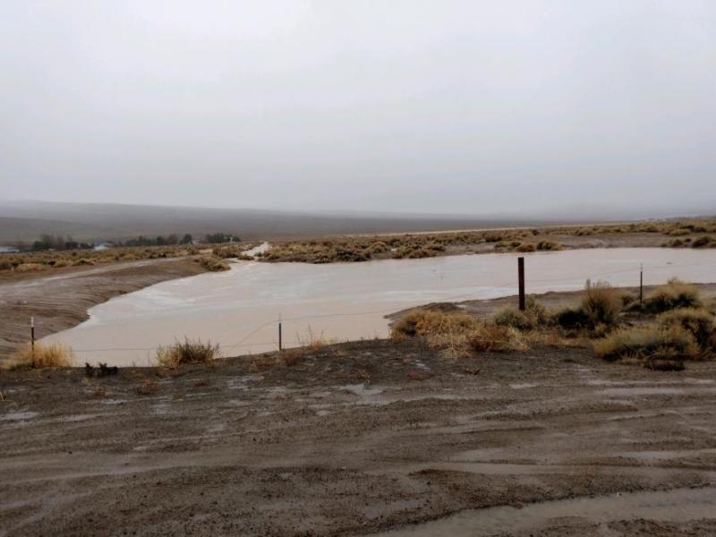 The retention basin at the area of Dayton Valley Road and Sutro is filling and may overflow. Lyon County photos