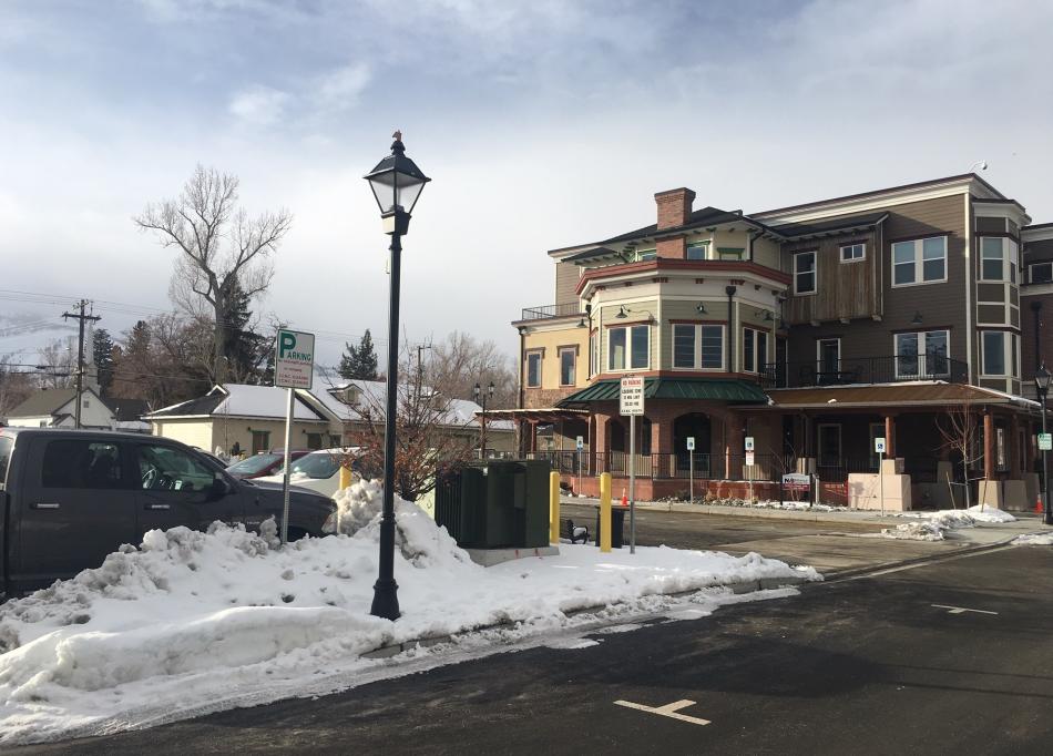 The parking lot adjacent to the Martin restaurant at 308 North Curry Street in Carson City