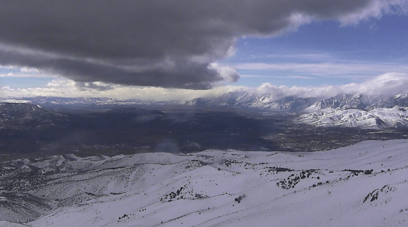 A view of McClellan Peak on Wednesday morning. Photo by Alert Tahoe